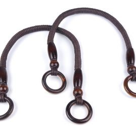 Ucha na tašky točená šňůra korálky tm.hnědá