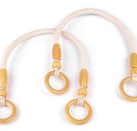 Ucha na tašky točená šňůra korálky přírodní