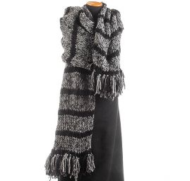 Šála pléd maxi šál černá/šedá