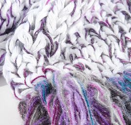 Šála pléd maxi šál bílá-fialová