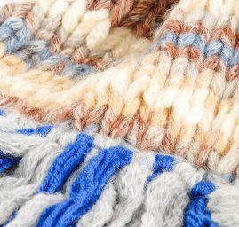 Šála pléd maxi šál hnědá/modrá