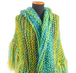 Pléd maxi šátek/šál žlutomodrý