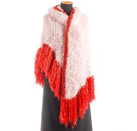 Pléd maxi šátek/šál slon. kost/růžový/červený