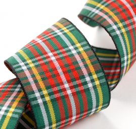 Stuha vánoční kostka zelenočervená