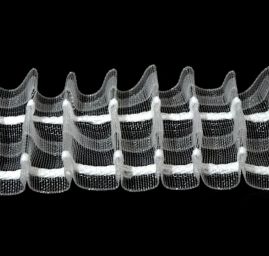 Záclonovka šíře 50 mm tužkové řasení transparentní