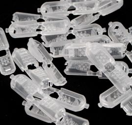 Koncovka plastová zamačkávací průsvitná