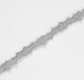 Krajková vsadka vyšívaná na tylu ornament šedá