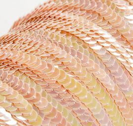 Flitrový prýmek pastel růžovo-ornažový