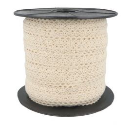 Krajka lem hrubá oboustranná bavlna smetanová