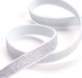 Guma 10mm s lurexem stříbrná
