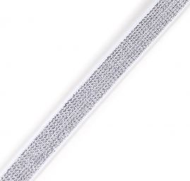 Guma 10mm s lurexem stříbrná