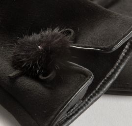 Rukavice dámské imitace kůže zateplené černé L/XL