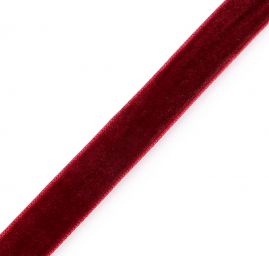 Stuha sametová sametka, 16 mm, vínová