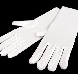 Rukavice hladké bílé taneční vel. 25