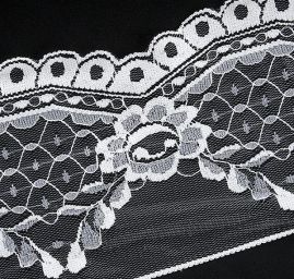 Krajka široká květinový geometrický vzor