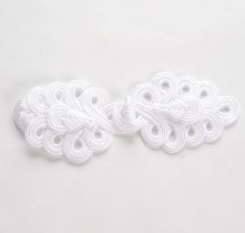 Japonské zapínání "knoflík" velké - ornament bílá