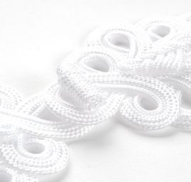 Japonské zapínání "knoflík" velké - ornament bílá