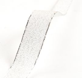 Stuha lurex stříbrná šíře 15mm