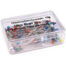 Špendlíky se skleněnou hlavičkou délka 32mm