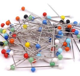 Špendlíky se skleněnou hlavičkou délka 32mm