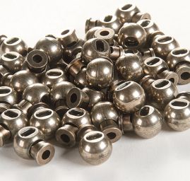 Brzdičky kulaté jednodírkové plast tm.stříbrná