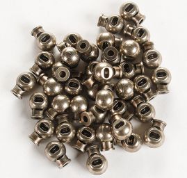 Brzdičky kulaté jednodírkové plast tm.stříbrná