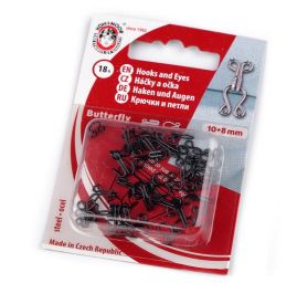 Háček+očko č.6 (10+8mm) lak černý