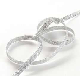 Guma 8mm brokát stříbrná