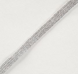 Guma 8mm brokát stříbrná