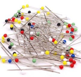 Špendlíky se skleněnou hlavičkou 50mm 30 g