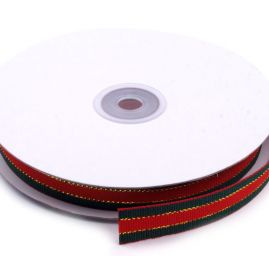 Stuha vánoční zelená červená zlatá