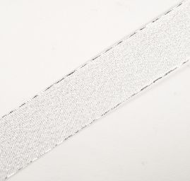 Stuha lurex stříbrná šíře 25mm