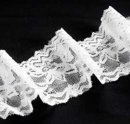 Krajka elastická lomená bílá