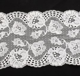 Pružná krajka lem květiny slonová kost