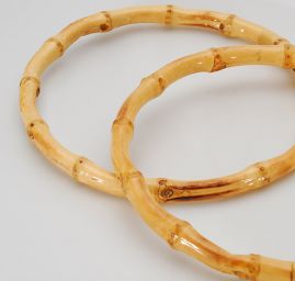 Ucha na tašky bambus kruh přírodní