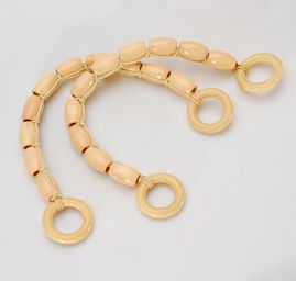 Ucho na tašky korálky drevo prírodné farby