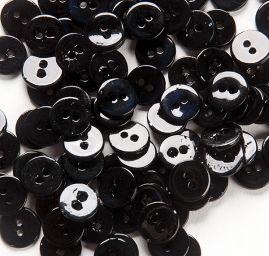 Knoflík perleťový dvoudírkový černomodrý