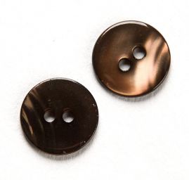 Knoflík perleťový dvoudírkový zlatohnědý