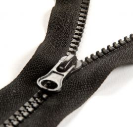 Zip 40 cm kostěný 5mm dělitelný černý