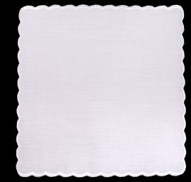 Kapesník bavlněný zdobný lem do saka bílý