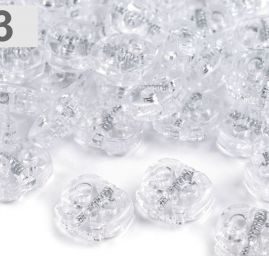 Brzdičky dvoudírkové plast průsvitné