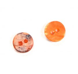 Knoflík perleťový dvoudírkový měděný malý