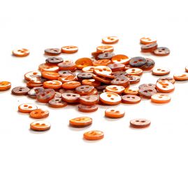 Knoflík perleťový dvoudírkový měděný malý