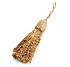 Střapec textilní ozdobný starozlatý tmavý