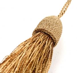 Střapec textilní ozdobný starozlatý tmavý