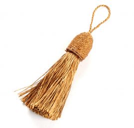 Střapec textilní ozdobný starozlatý