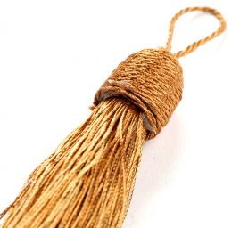 Střapec textilní ozdobný starozlatý