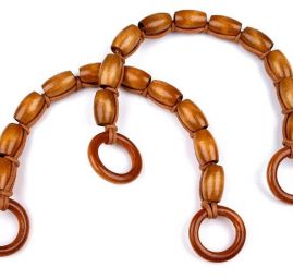 Ucha na tašky z dřevěných válečků světle hnědá