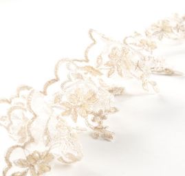 Krajkový lem korálky béžová