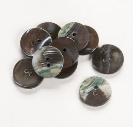 Knoflík perleťový dvoudírkový šedozelený
